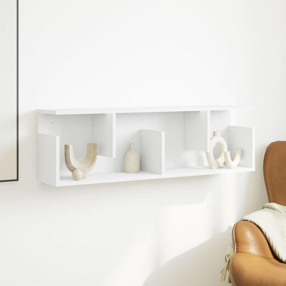 vidaXL 2 Shelf White Wall Cabinet Image 3