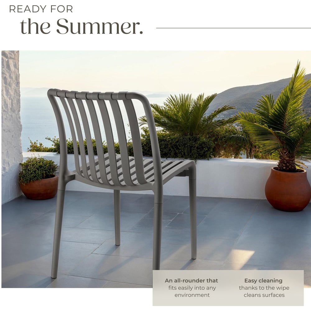 tectake Alcudia Set of 6 Anthracite Stackable Garden Chair Image 4