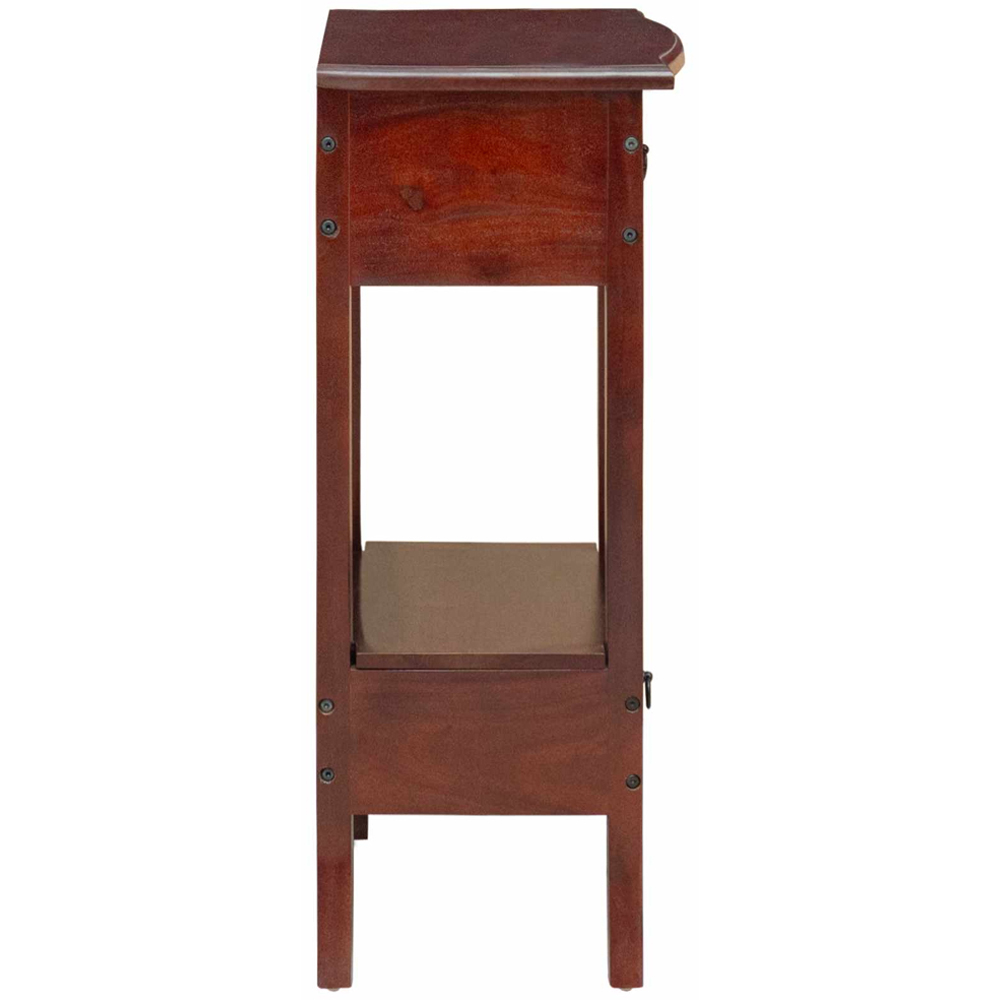 vidaXL 2 Drawer Single Shelf Brown Solid Mahogany Wood Console Table Image 6