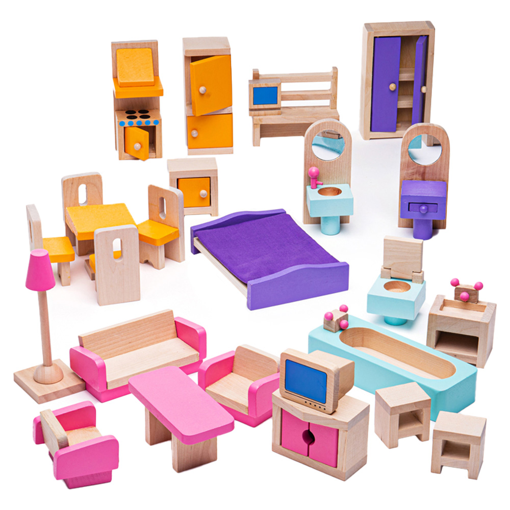 Bigjigs Toys Wooden Dolls Furniture Set Image 1