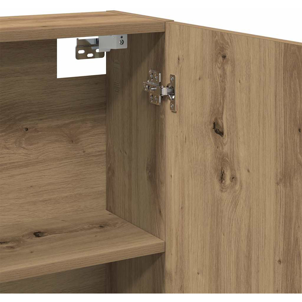 vidaXL 2 Door Brown Wall Mounted Mirrored Bathroom Cabinet Image 5
