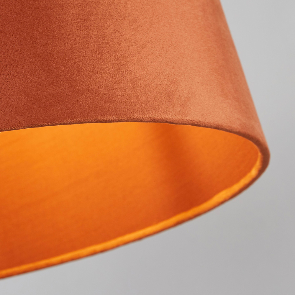 Lighting Collection Posner Burnt Orange Velvet Tapered Drum Lamp Shade 40cm Image 4