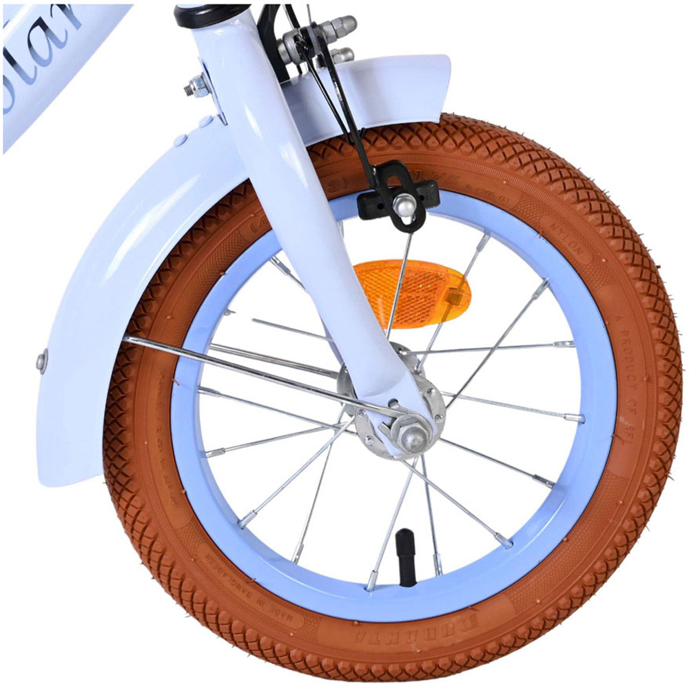 Volare Ashley Kids 12 inch Blue Pastel Bike with Stabilisers Rack and Basket Image 7