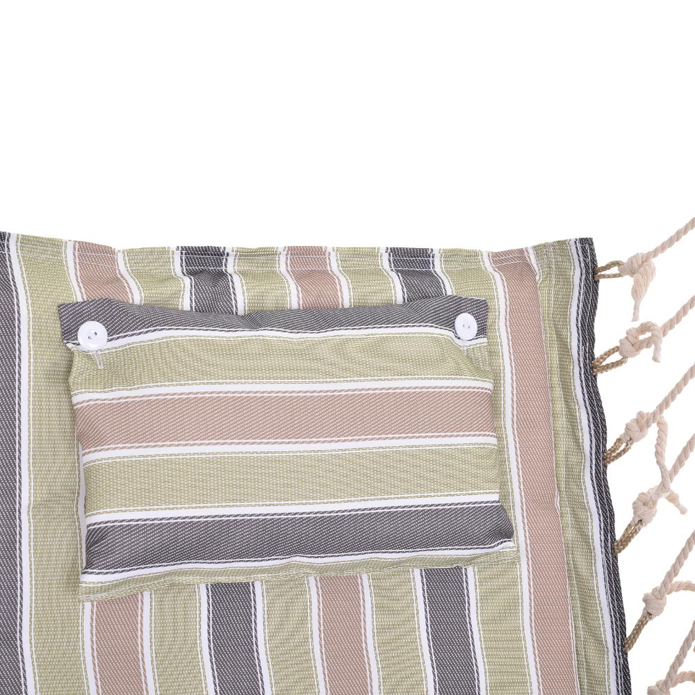 Outsunny Green Stripe Hanging Swing Chair Image 3
