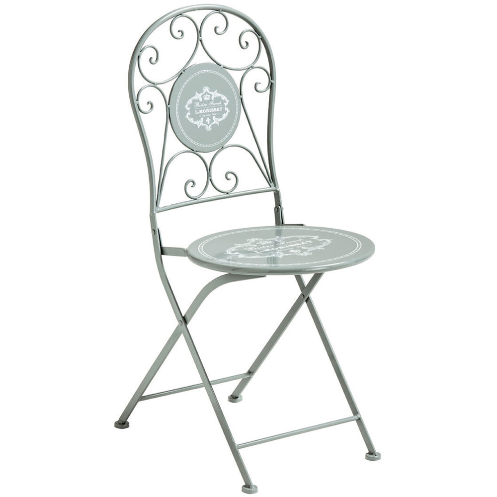 Premier Housewares Cafe Cassis Grey Metal Accent Chair Image 2
