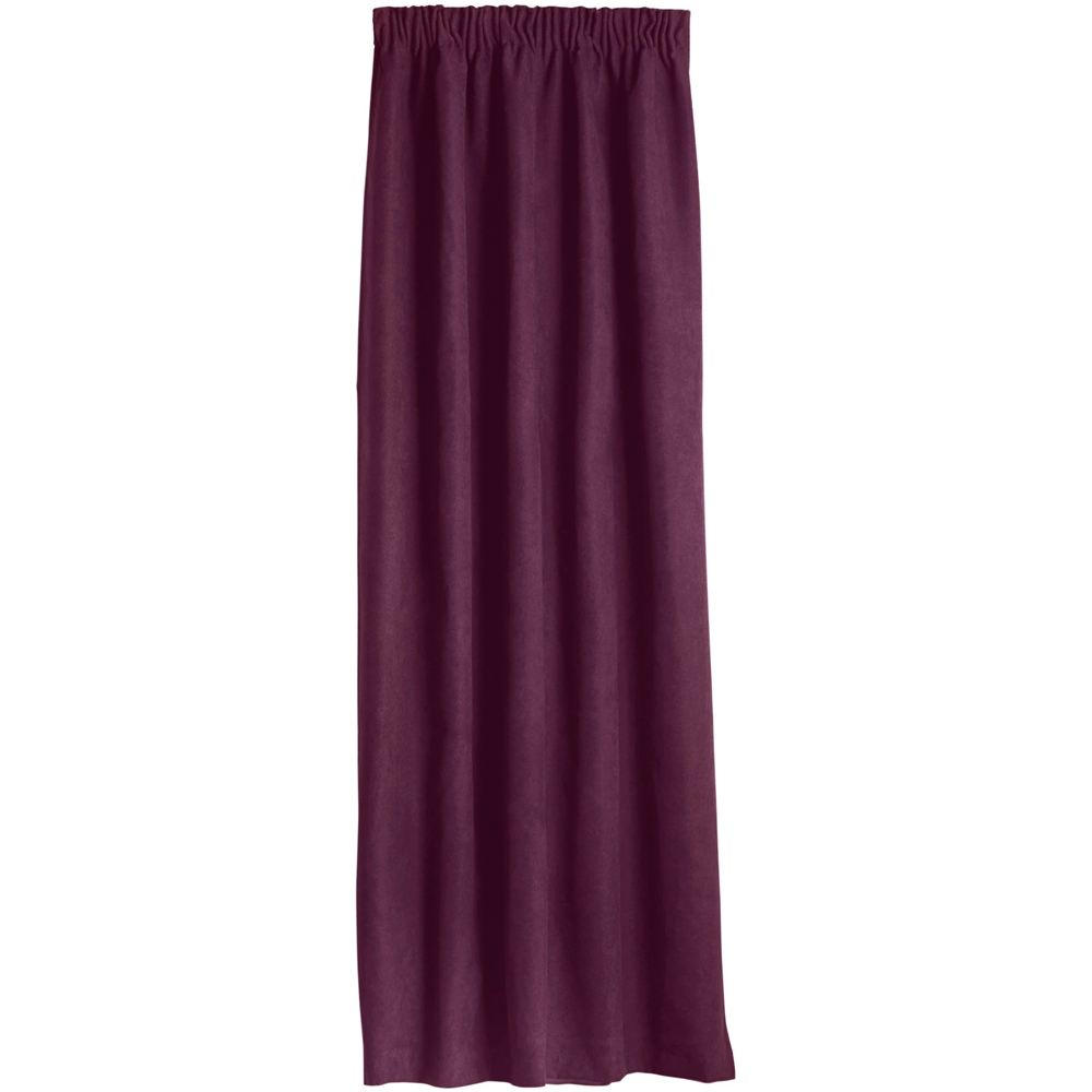 Alan Symonds Aubergine Velvet Chenille Fleece Lined Pencil Pleat Taped Top Curtains 137 x 213cm Image 2