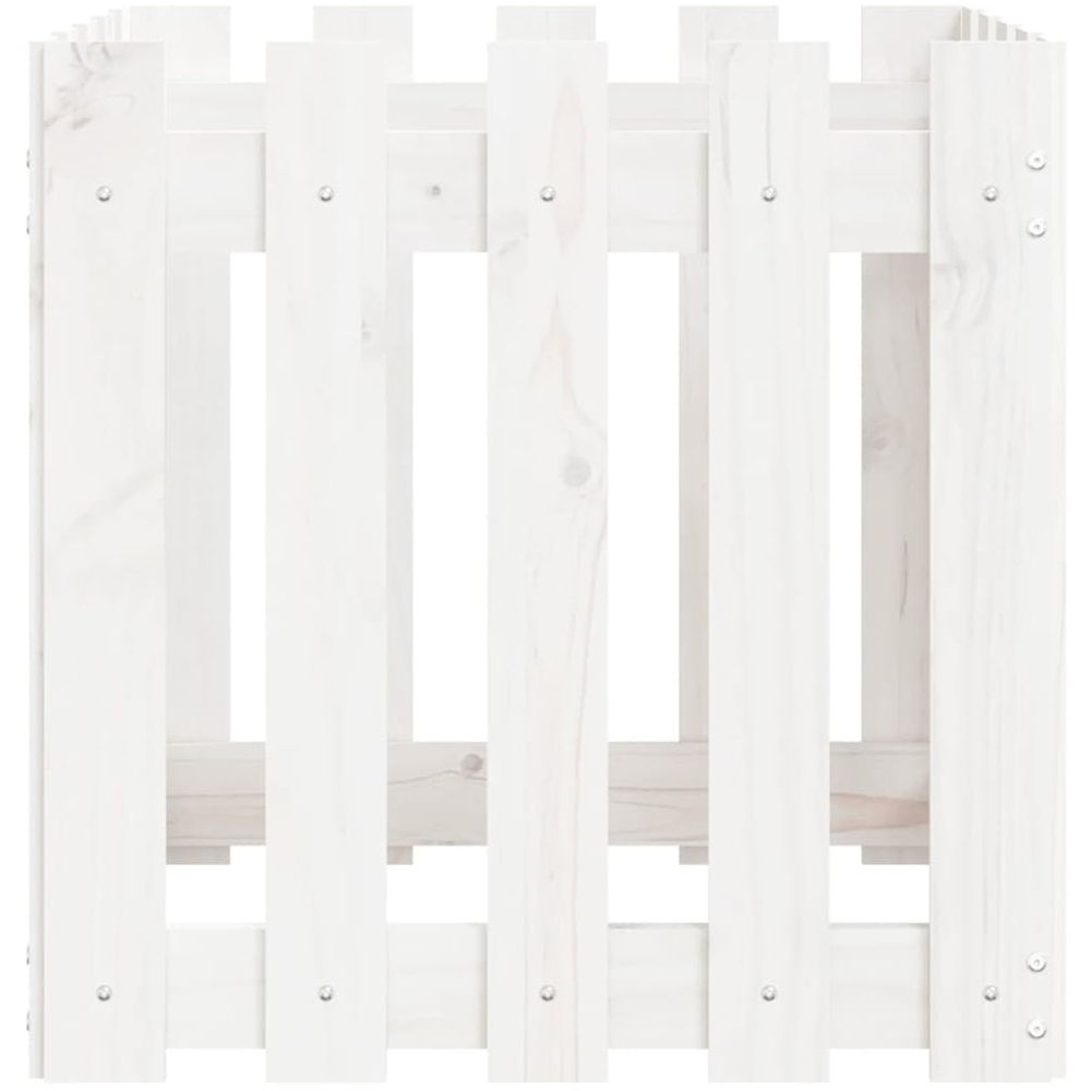 vidaXL White Pine Wood Garden Planter 50 x 50 x 50cm Image 5