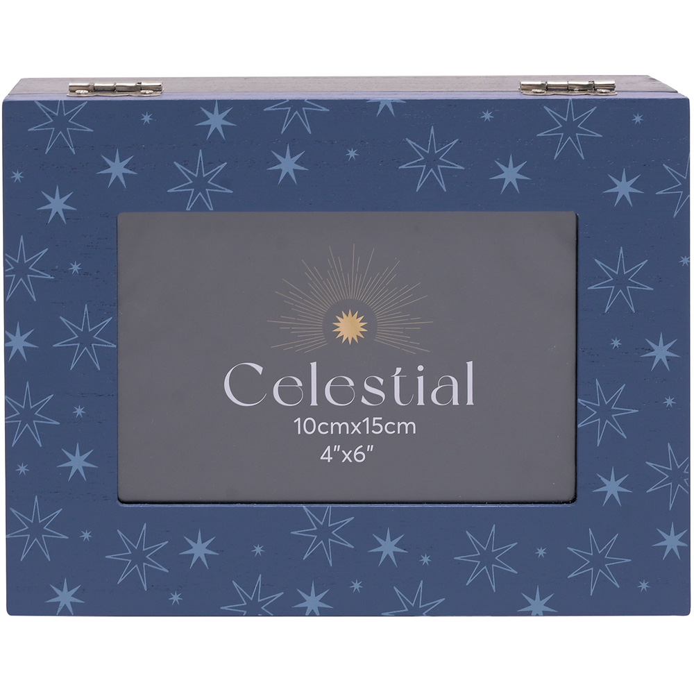 The Christmas Gift Co Blue Celestial Storage Box with Photo Aperture Image 3