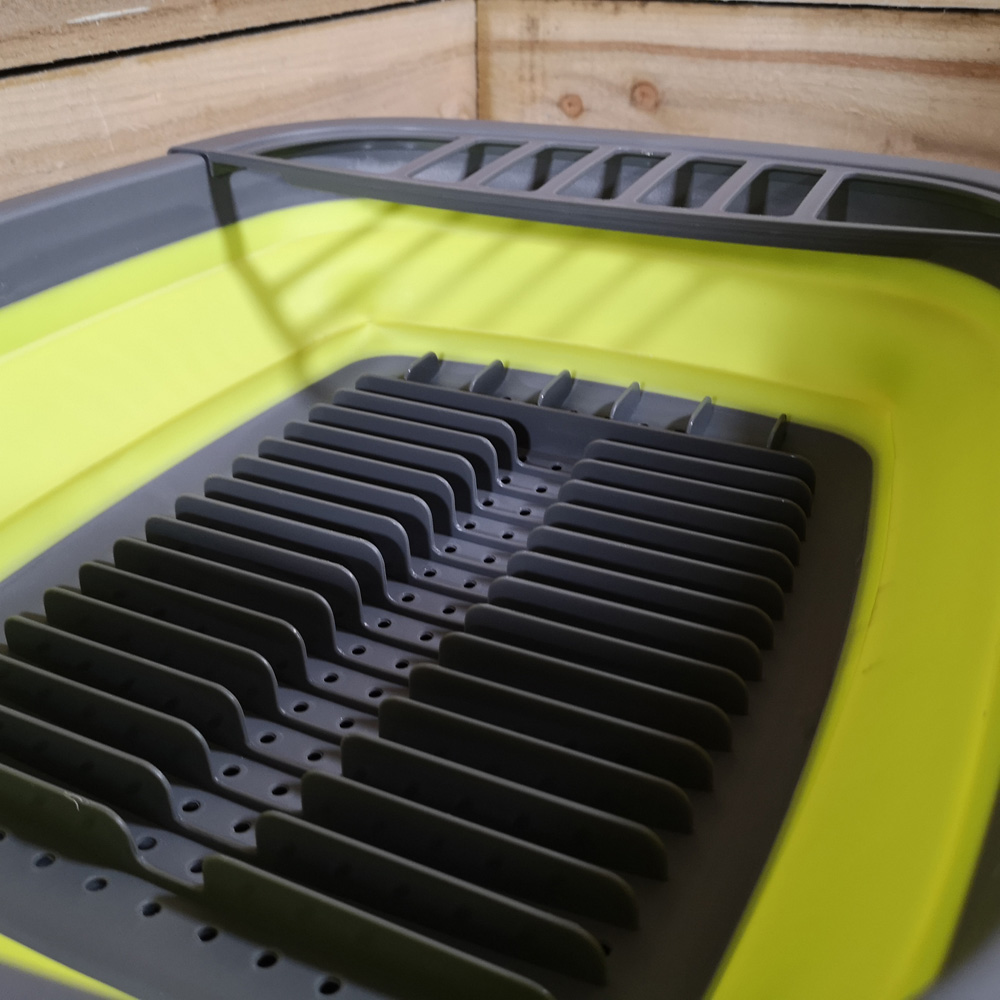 Samuel Alexander Green and Grey Space Saver Dish Drainer Rack and Dip Tray Image 4