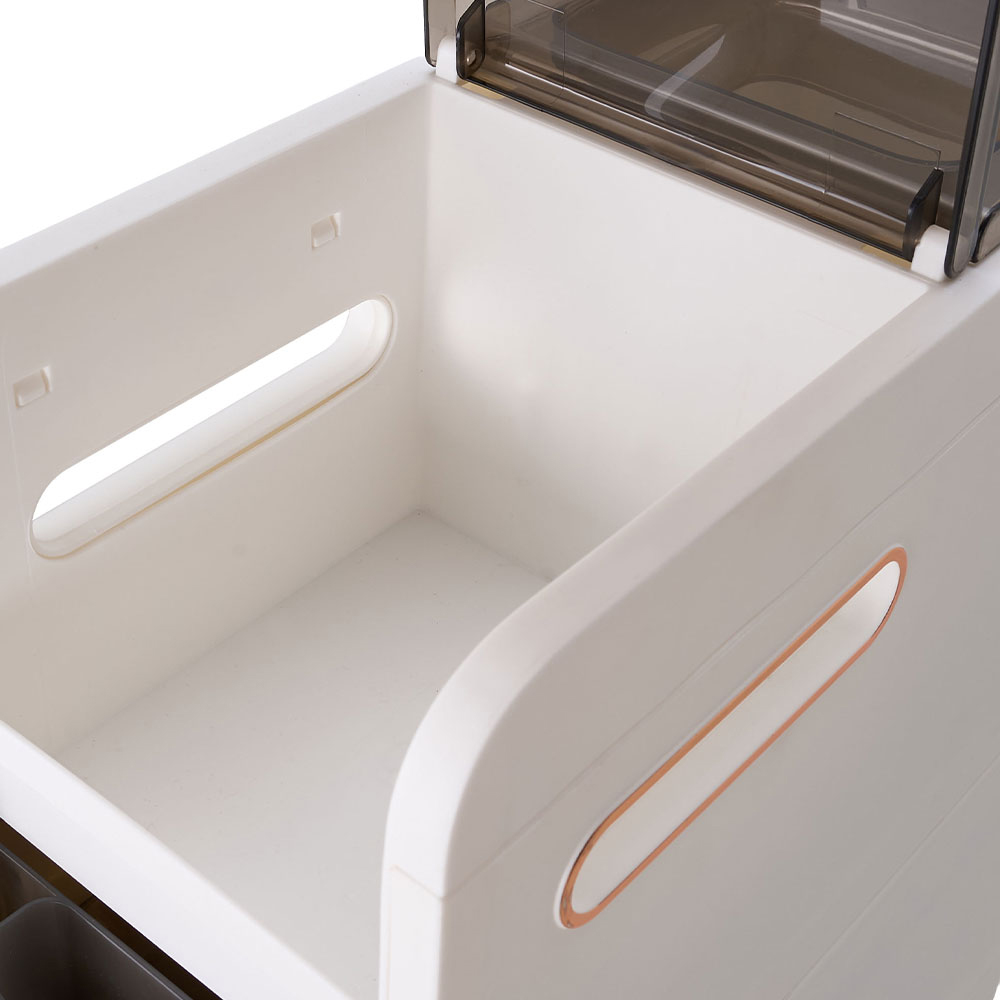 Living and Home 3 Drawer Single Shelf White and Grey Bathroom Storage Cabinet Image 7