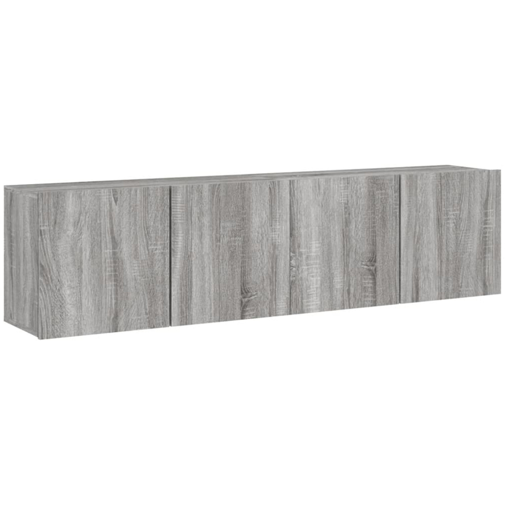 vidaXL 2 Door Grey Sonoma Wall Mounted TV Cabinet Set of 2 Image 2