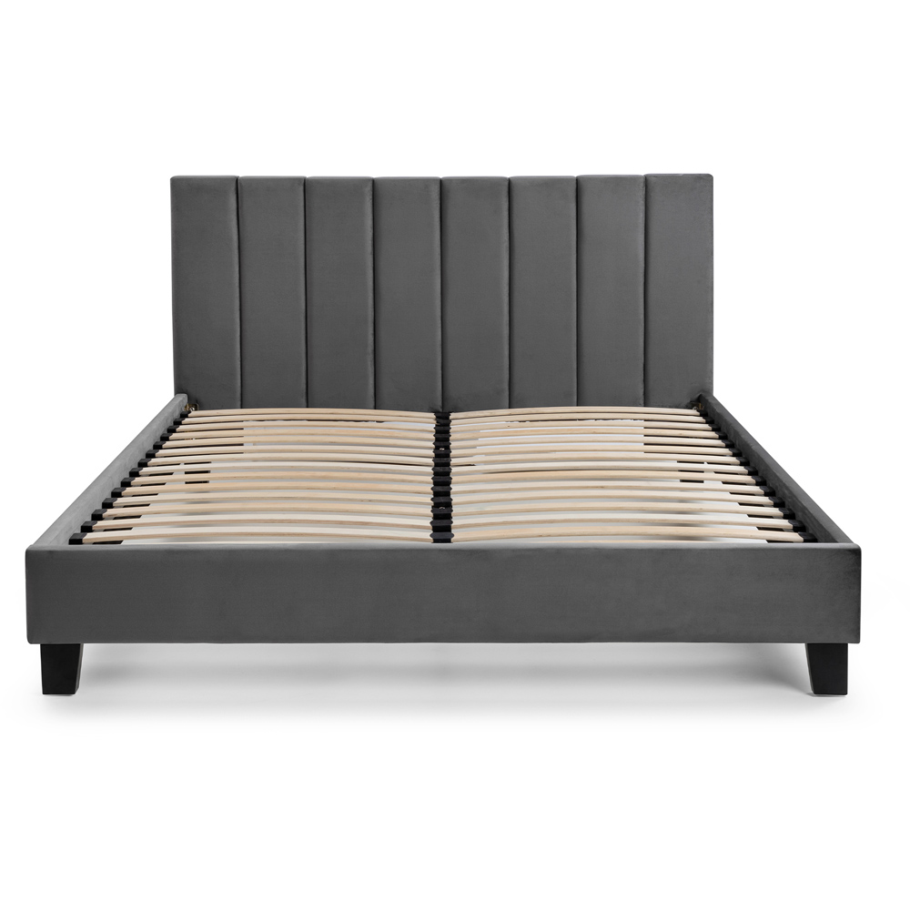 Julian Bowen Rosa King Size Grey Velvet Bed in a Box Image 4