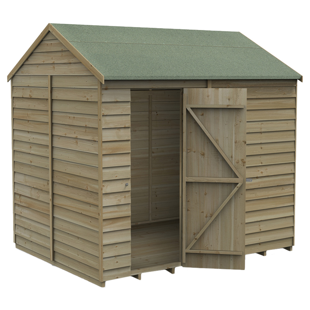 Forest Garden 8 x 6ft Pressure Treated Overlap Reverse Apex Shed Image 2