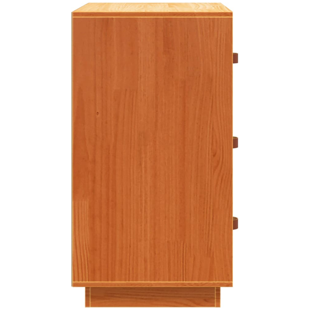 vidaXL 3 Drawer Wax Brown Solid Pine Wood Sideboard Image 8