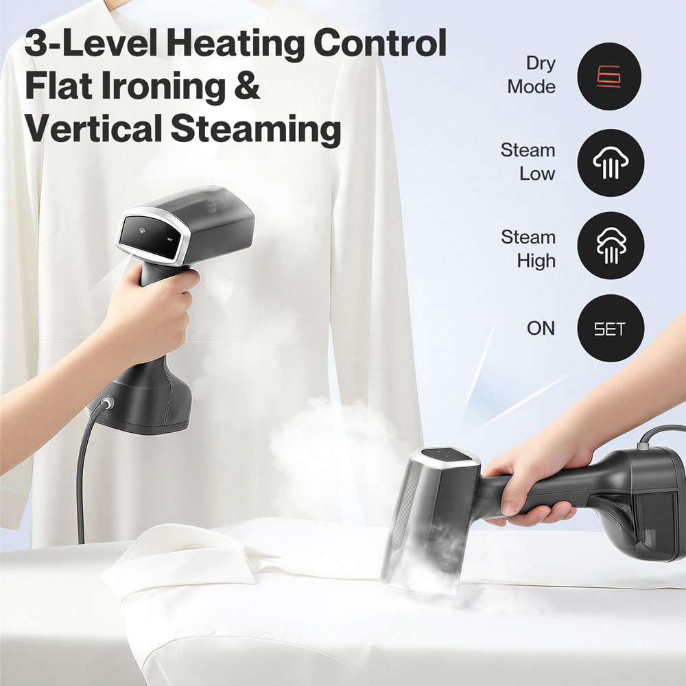 Spector SM2006-BK-UK Portable Handheld Fast Heat Garment Steamer with Measuring Cup 1800W Image 4