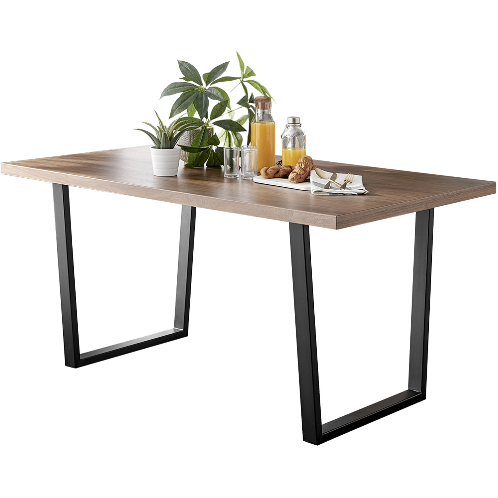 Furniturebox Solo 6 Seater Dining Table Brown Image 2