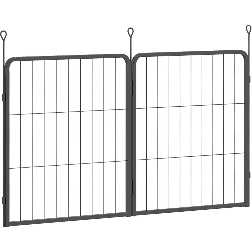 PawHut 2 Piece Black Small Dog Pen Extension Image 1