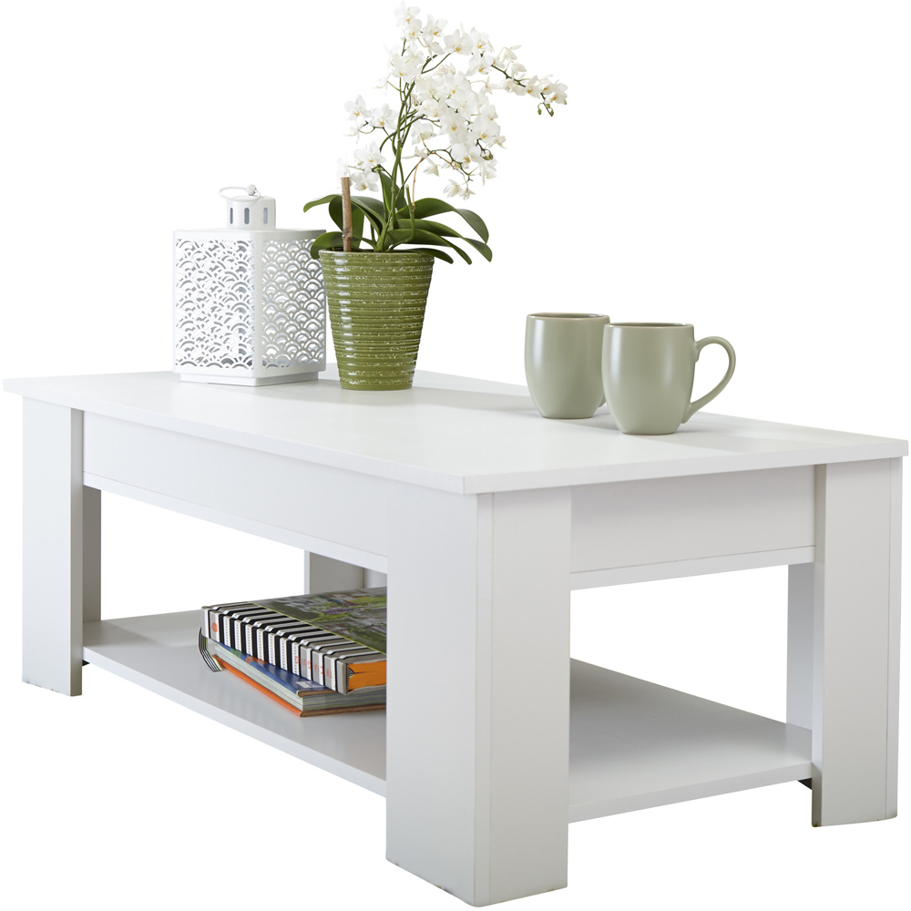 GFW White Lift Up Coffee Table Image 2