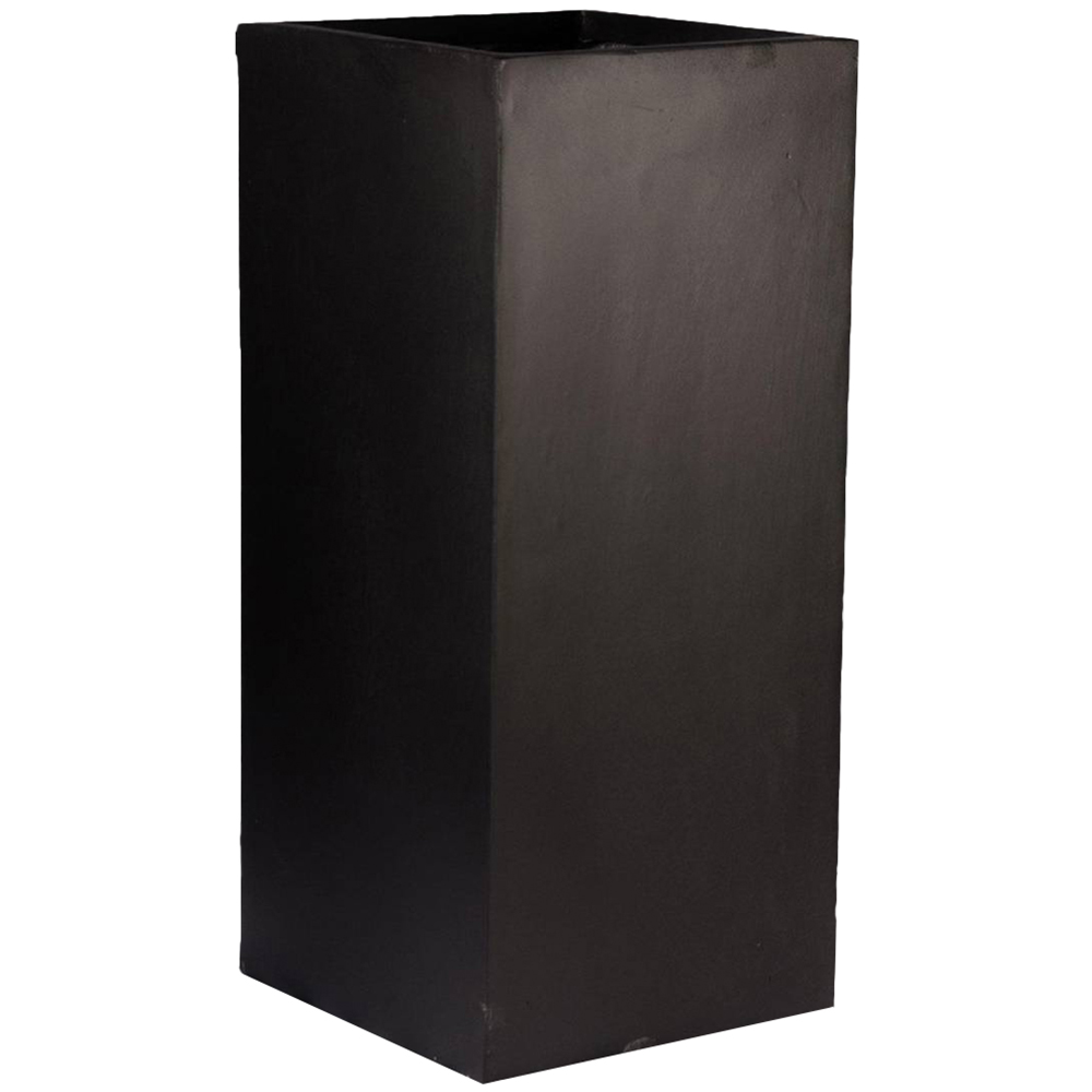 wilko Black Light Concrete Fibrestone Square Outdoor Plant Pot 60cm Image 1