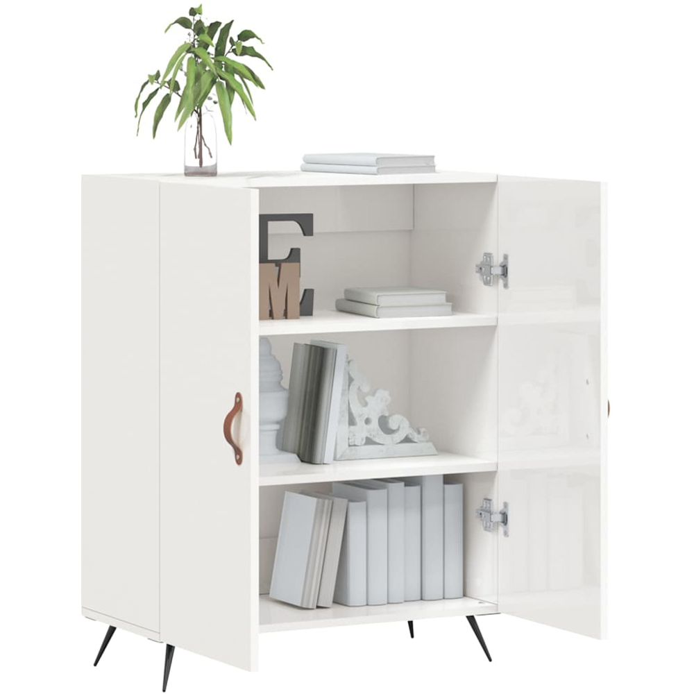 vidaXL 2 Door High Gloss White Sideboard Image 4