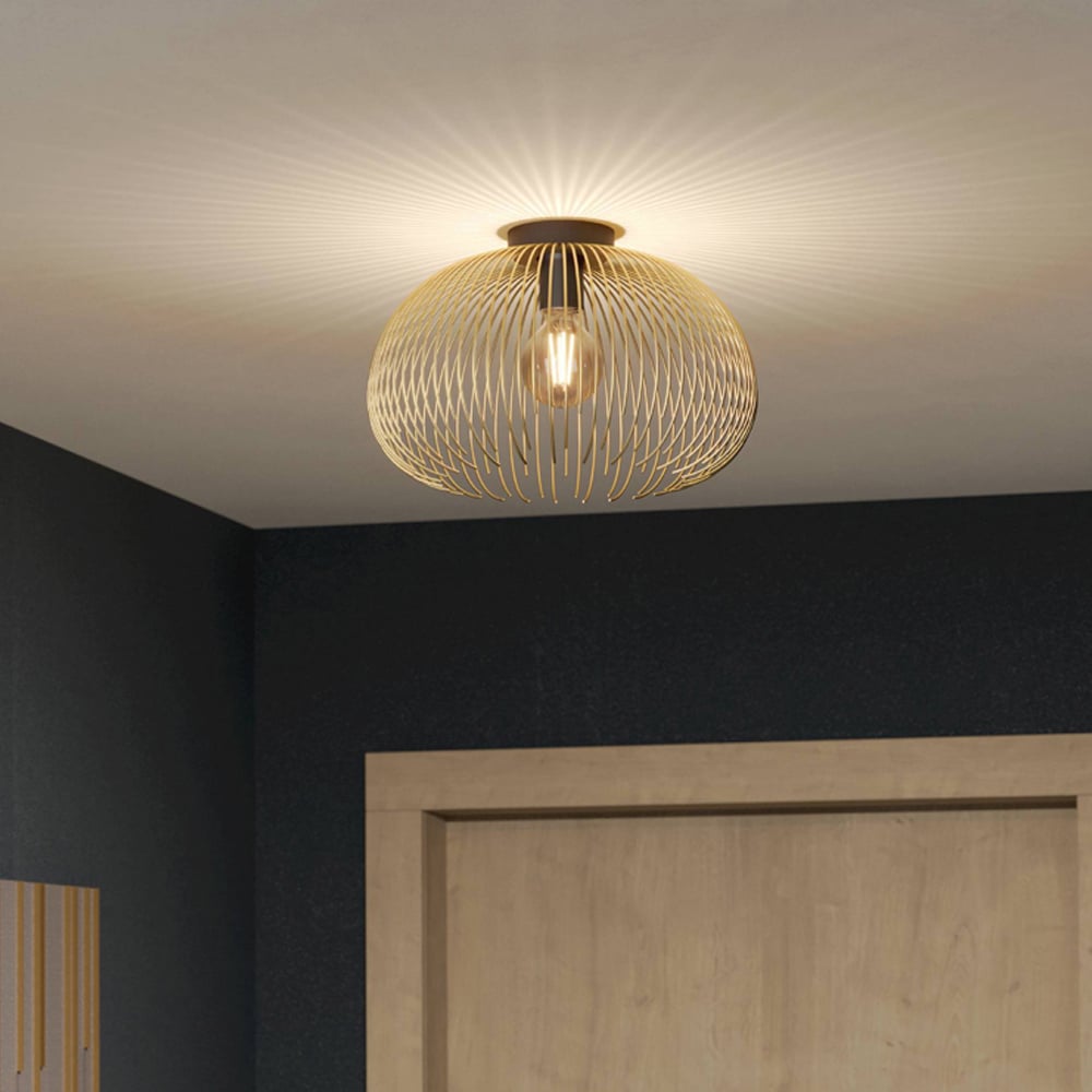 EGLO Venezuela Gold and Black Ceiling Light Image 2