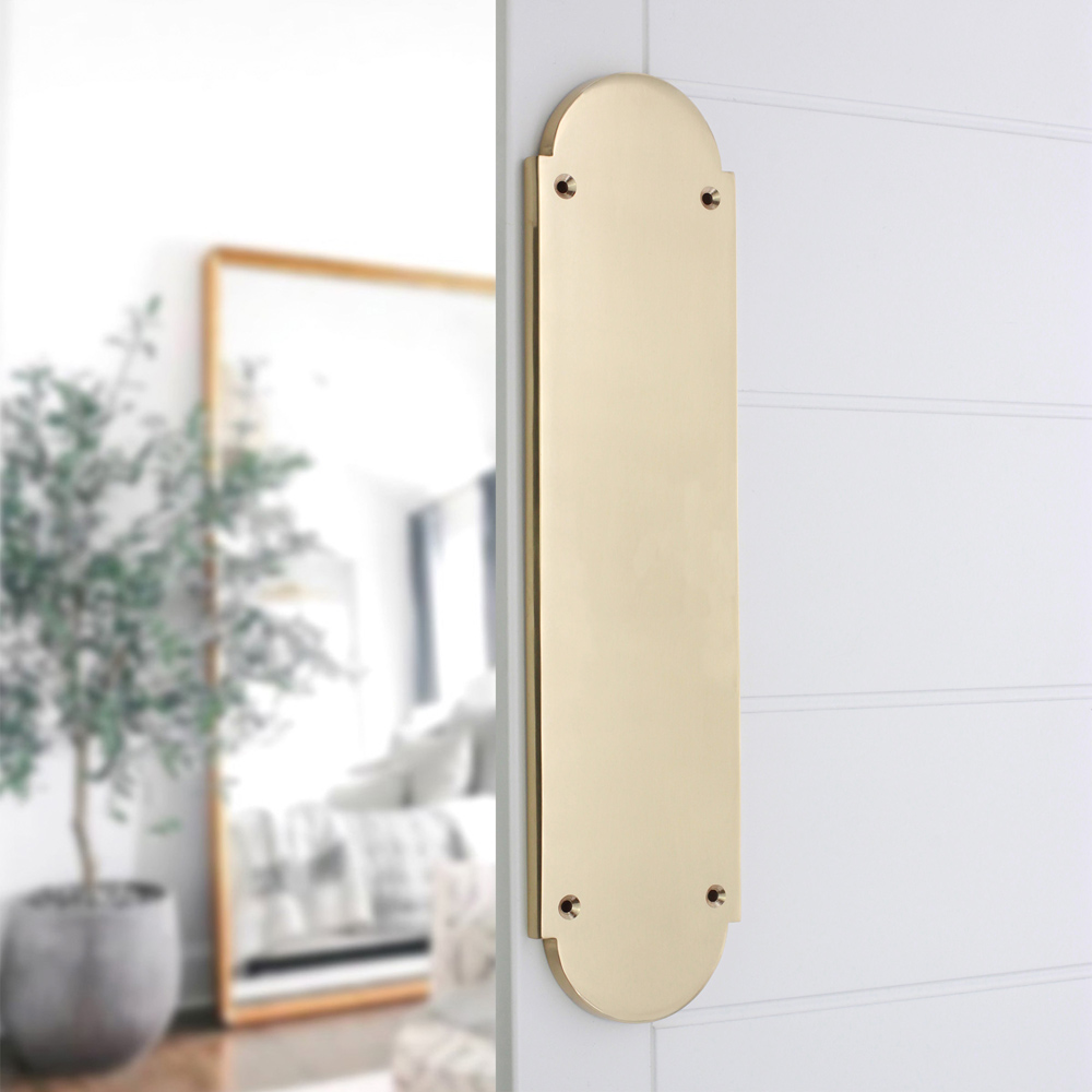 Spira Brass Victorian Half-Round Polished Brass Finger Plush Plate 300mm Image 2