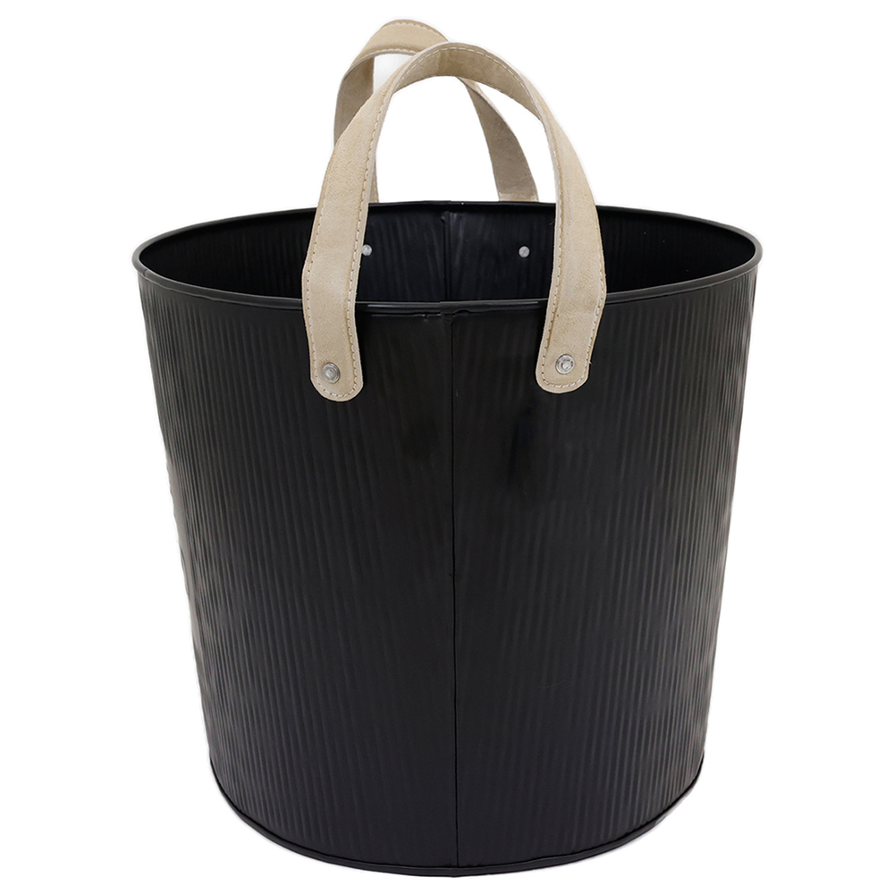 Charles Bentley Spruce Large Leather Handled Wood Bucket Image 3