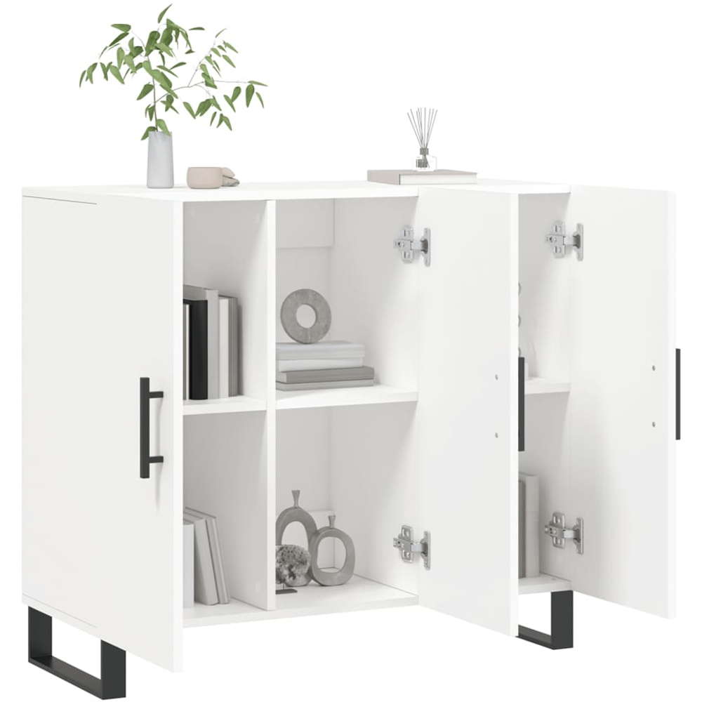 vidaXL 3 Door White Sideboard Image 4