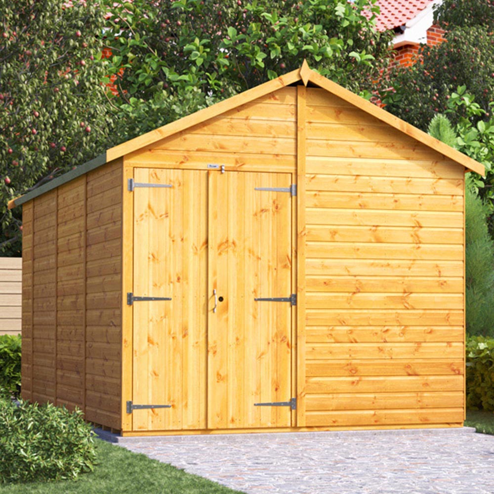 Power Sheds 14 x 8ft Double Door Apex Wooden Shed Image 2