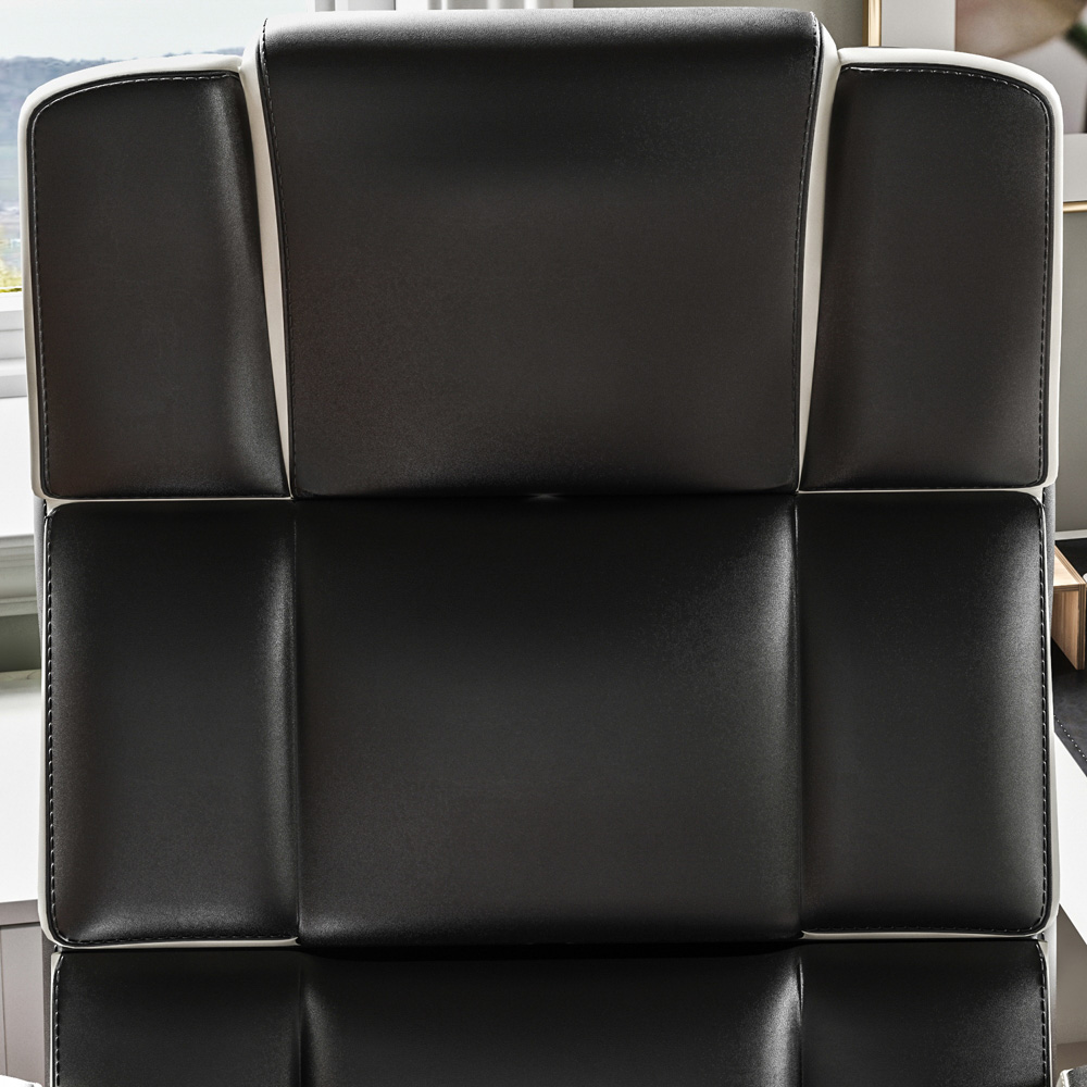 Vida Designs Henderson Black and White Swivel Office Chair Image 6