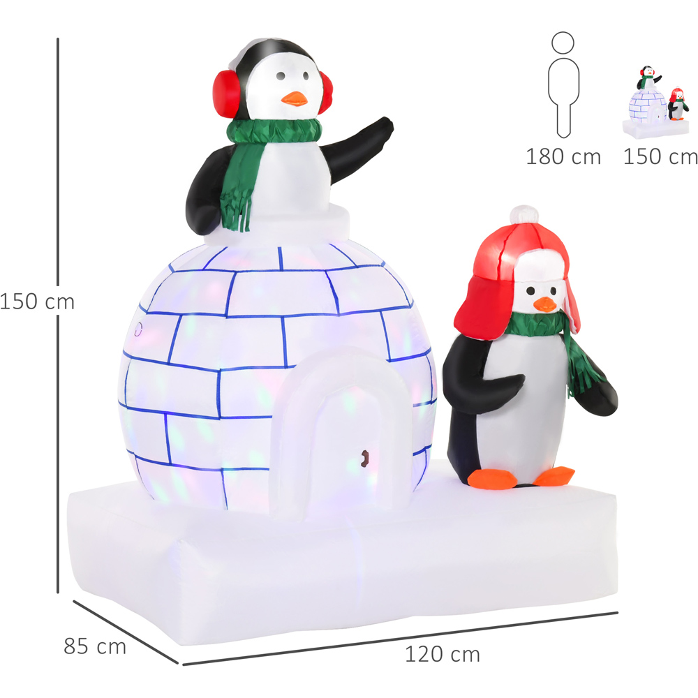 Everglow Light Up Inflatable Penguins Ice House Christmas Decoration 4.92ft Image 7