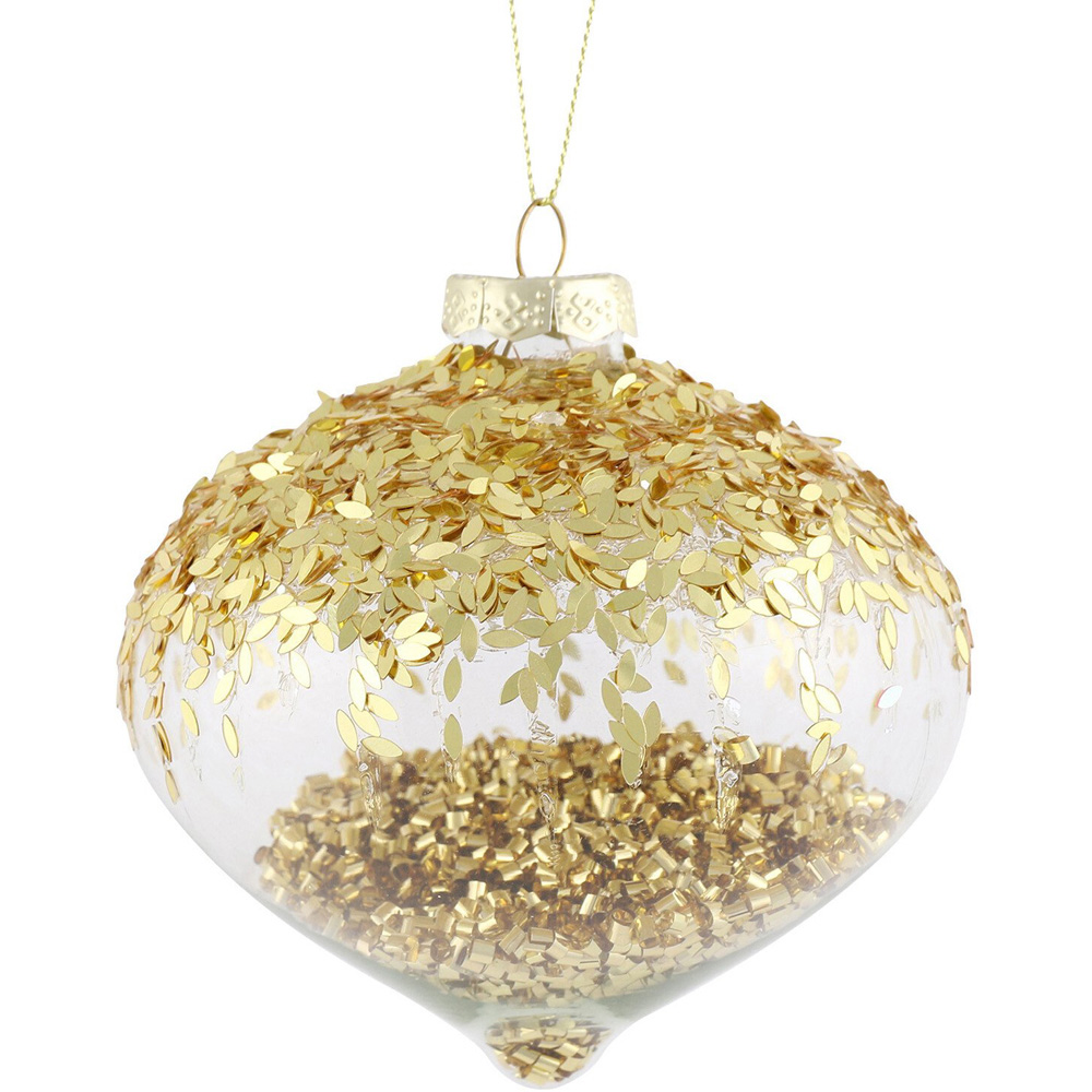 Sparkle Filled Onion Bauble Gold Image