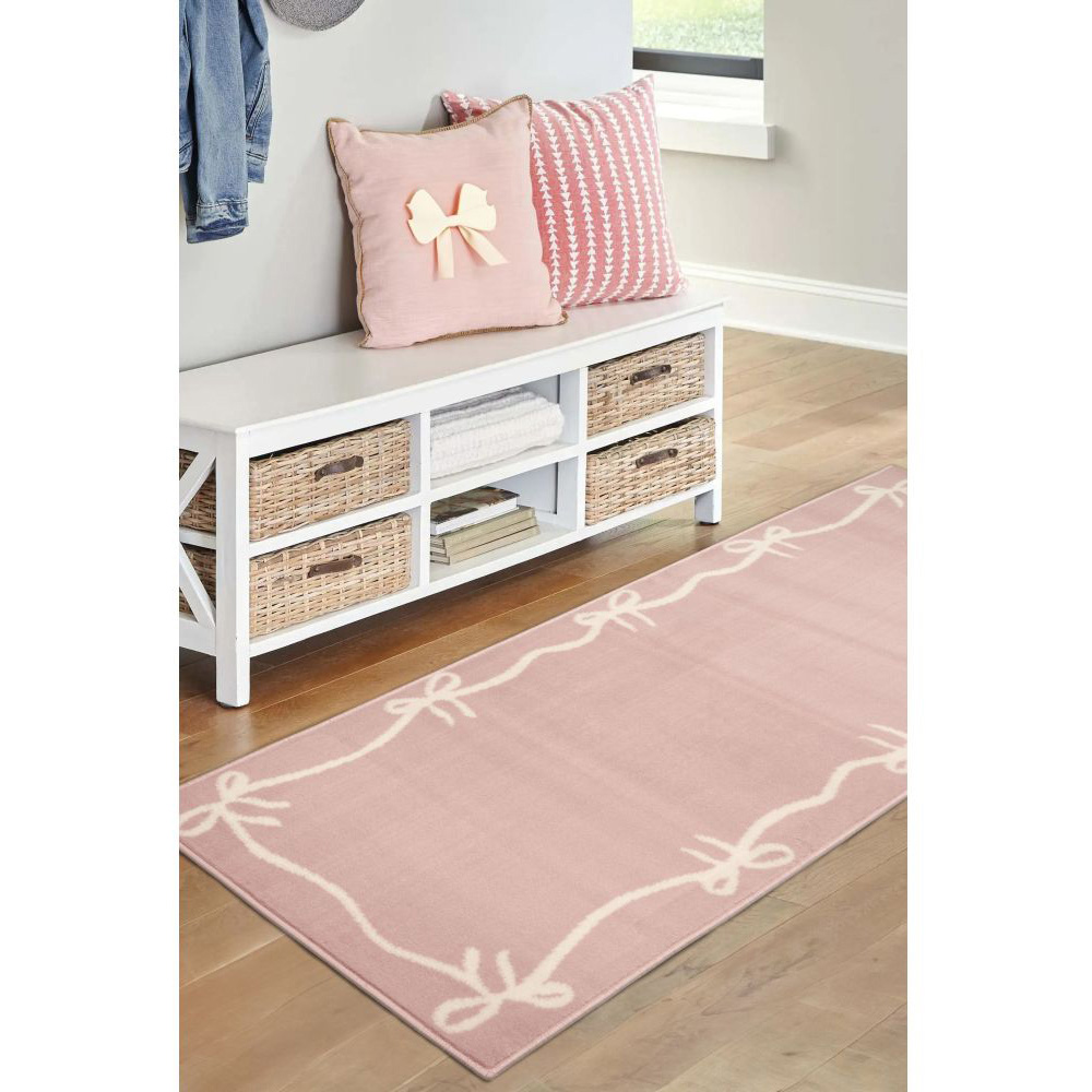 Homemaker Maestro Pink Bow Border Runner 67 x 200cm Image 6