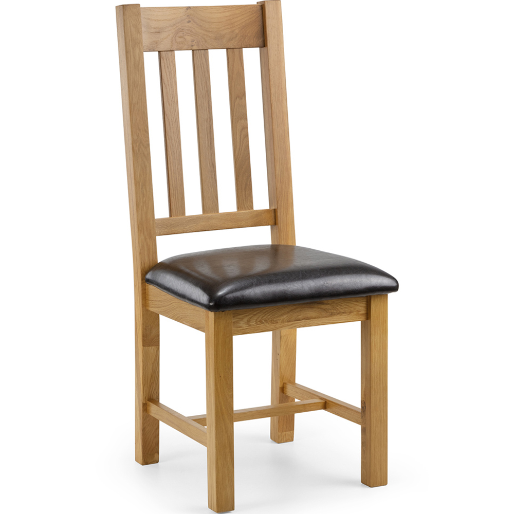 Julian Bowen Astoria Set of 2 Brown and Oak Dining Chair Image 3