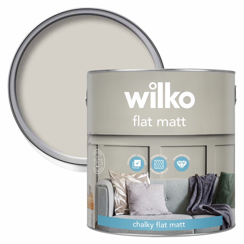 Wilko Warm Mineral Flat Matt Emulsion Paint 2.5L Image 1