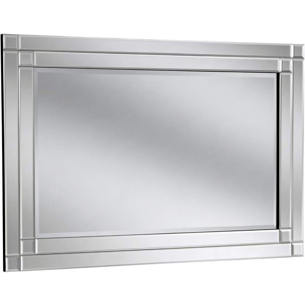 Yearn Silver Double Bevelled Wall Mirror 60 x 90cm Image 1