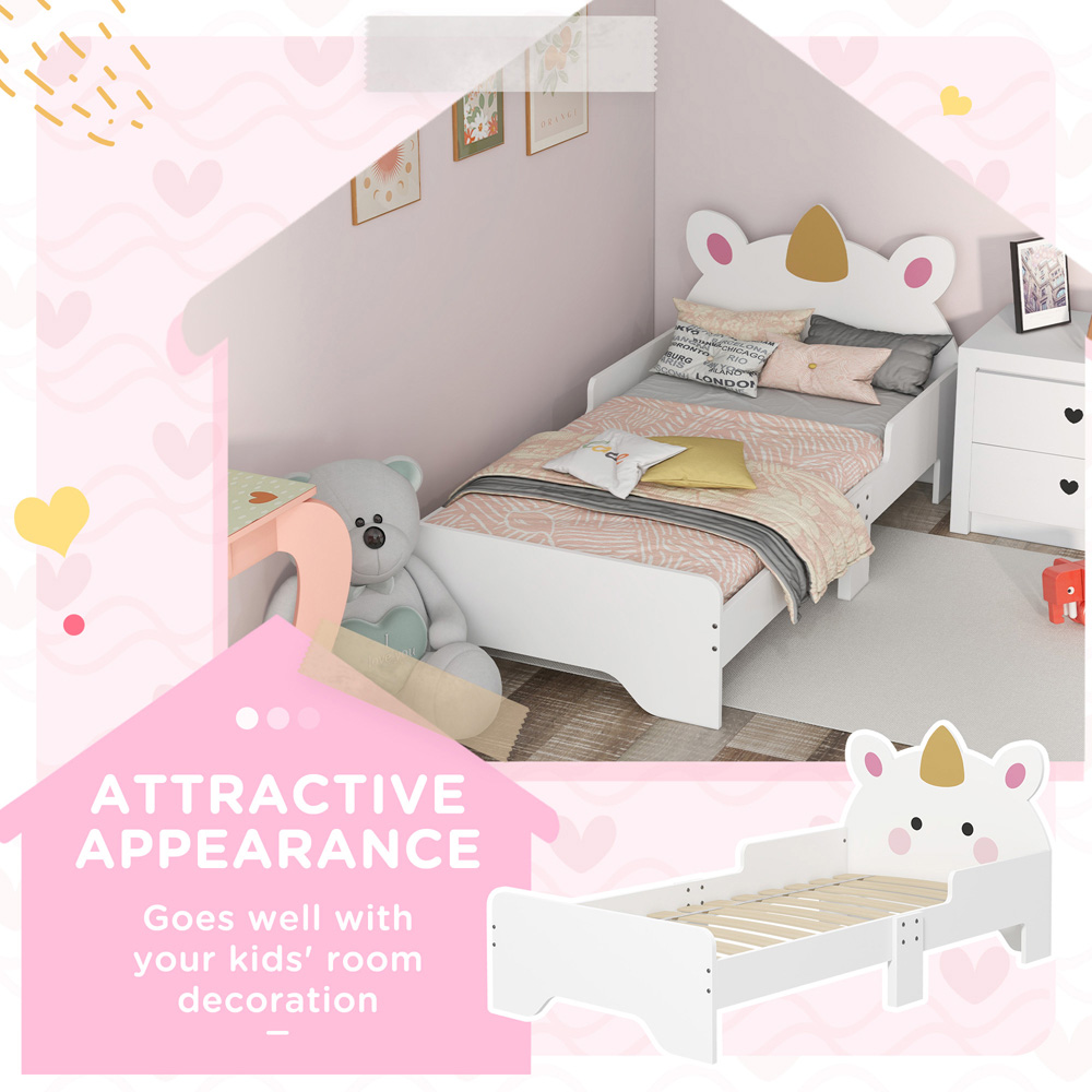 Tommy Toys White Unicorn Toddler Bed Image 4