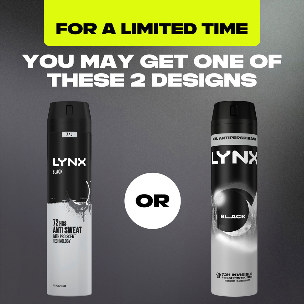 Lynx Black Frozen Pear and Cedarwood 72H Protection Anti-Perspirant Deodorant Spray 250ml 12 Pack Image 7