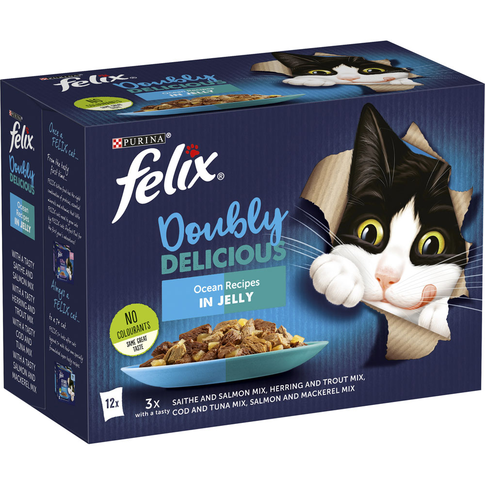 Felix As Good As It Looks Doubly Delicious Ocean Recipes Cat Food 12 x 100g Image 2