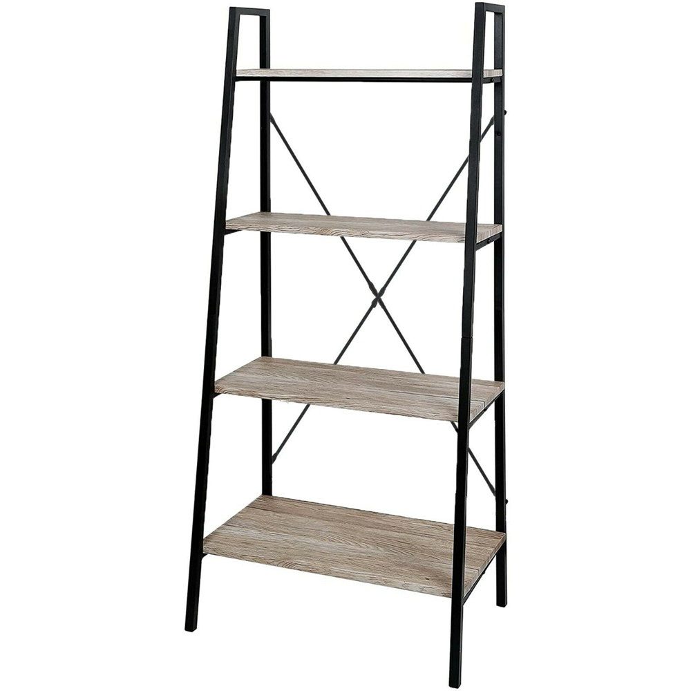 Natural 4 Shelf Ladder Bookcase Image 2