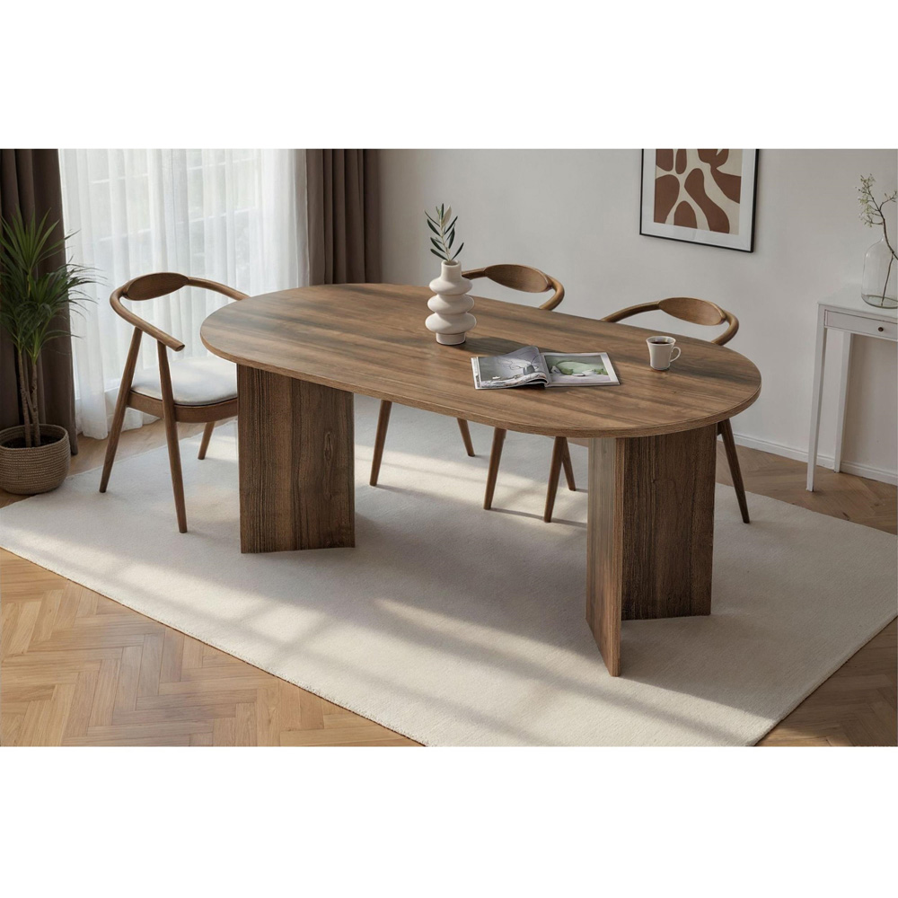 Decortie Sablin 6 Seater Istanbul Walnut Dining Table Image 6