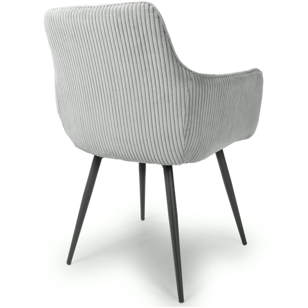 Denver Set of 2 Corduroy Light Grey Dining Chairs Image 4
