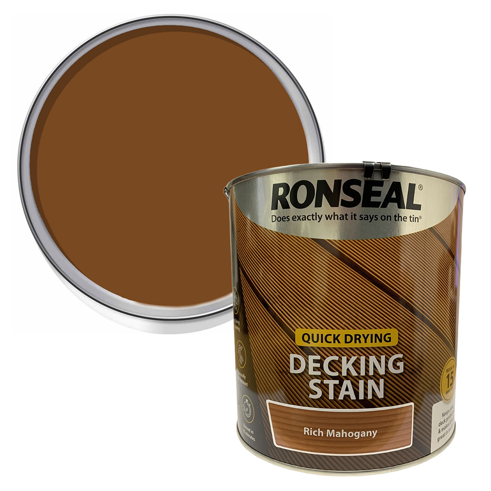 Ronseal Quick Drying Rich Mahogany Decking Stain 2.5L Image 1