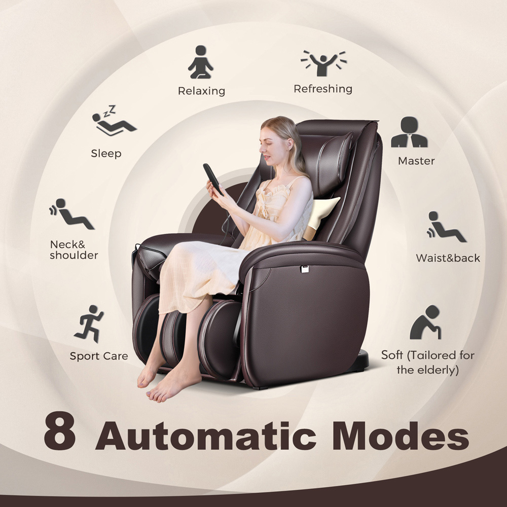 Costway Brown 3D Zero Gravity Massage Chair with Full Body Massage and Back Heater Image 6