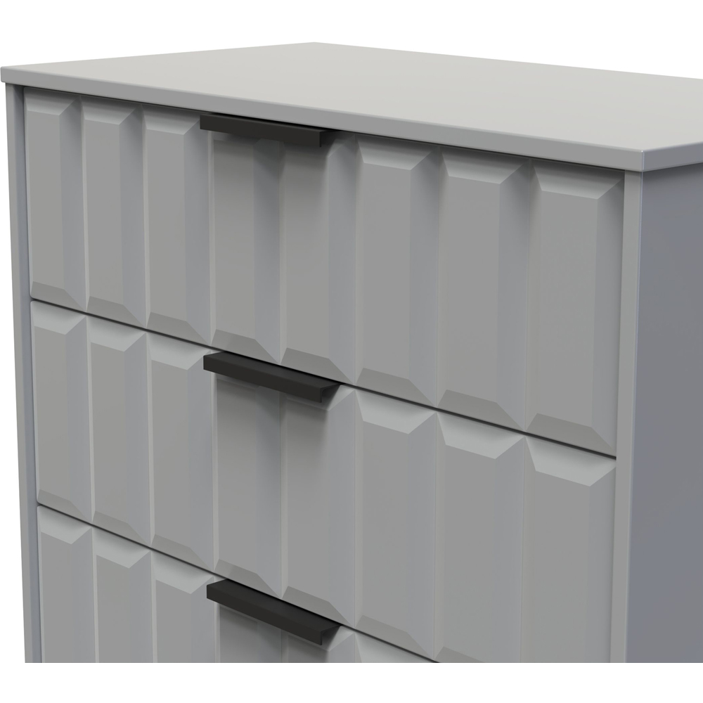Crowndale New York 3 Drawer Dusk Grey Deep Chest of Drawers Ready Assembled Image 5