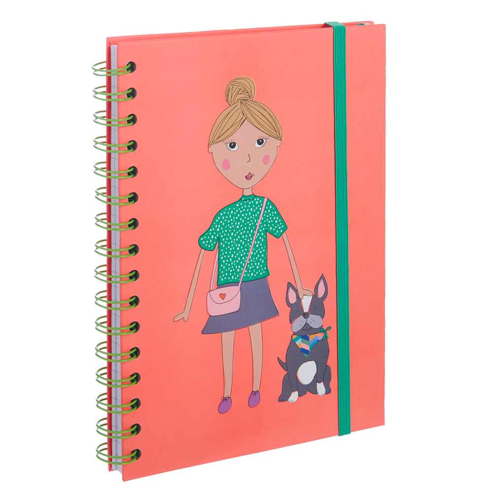 Wilko A5 Girl With Dog Wiro Notebook Image 2