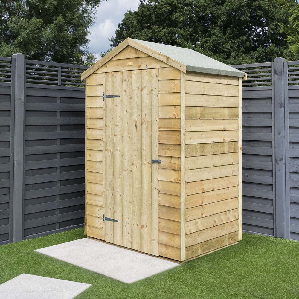 Rowlinson 4 x 3ft Overlap Pressure Treated Overlap Shed Image 2