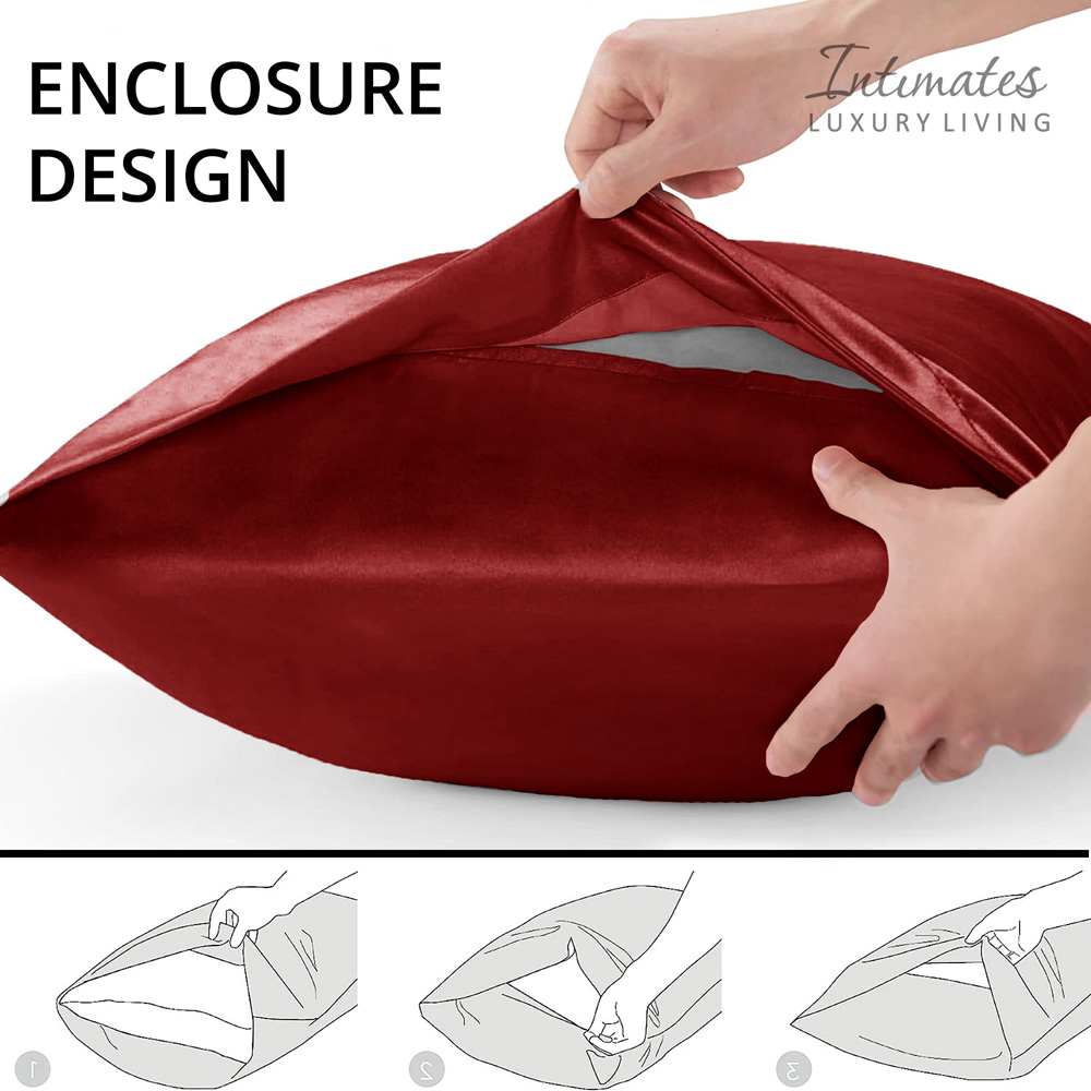 Intimates Single Red Satin Complete Bedding Set Image 8
