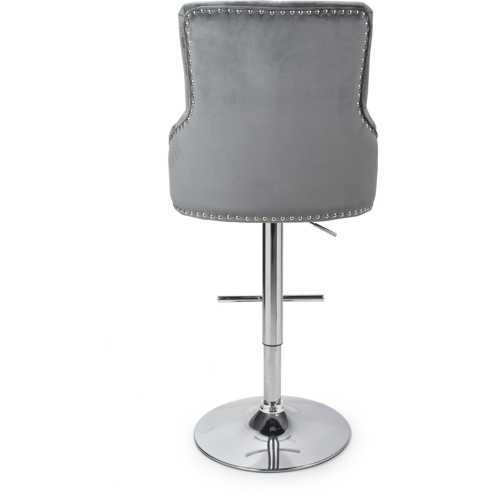 Rocco Grey Brushed Velvet Bar Stool Image 3