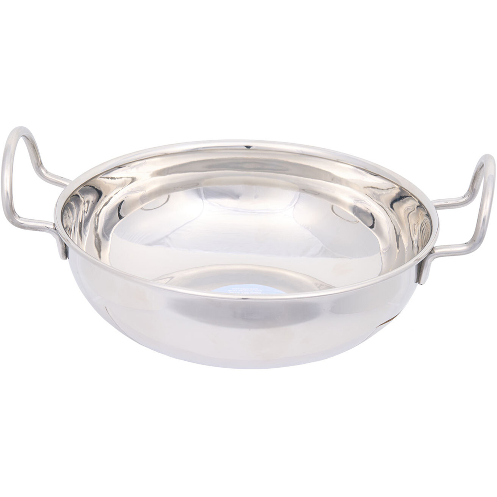 Stainless Steel Balti Dish Silver Image 3